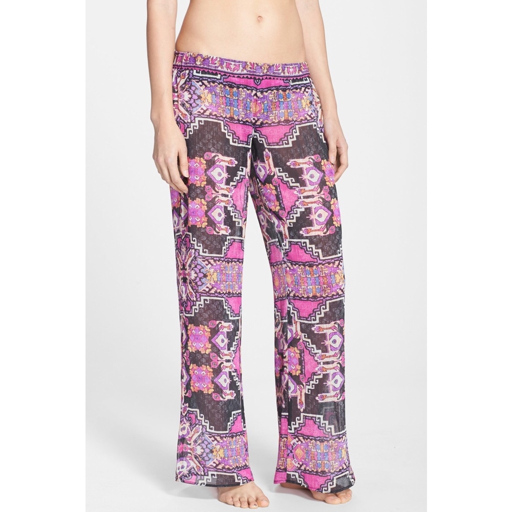 BECCA Purple Pink Patterned Swim Coverup Pants